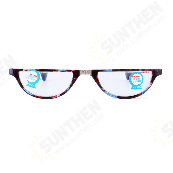 Resin Film Anti-blue Reading Glasses Shell-shaped Folding Presbyopic Glasses with Storage Case