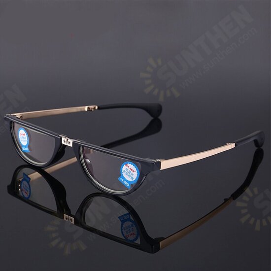 Resin Film Anti-blue Reading Glasses Shell-shaped Folding Presbyopic Glasses with Storage Case Resin Film Anti-blue Reading Glasses Shell-shaped Folding Presbyopic Glasses with Storage Case