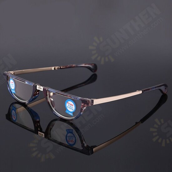 Resin Film Anti-blue Reading Glasses Shell-shaped Folding Presbyopic Glasses with Storage Case