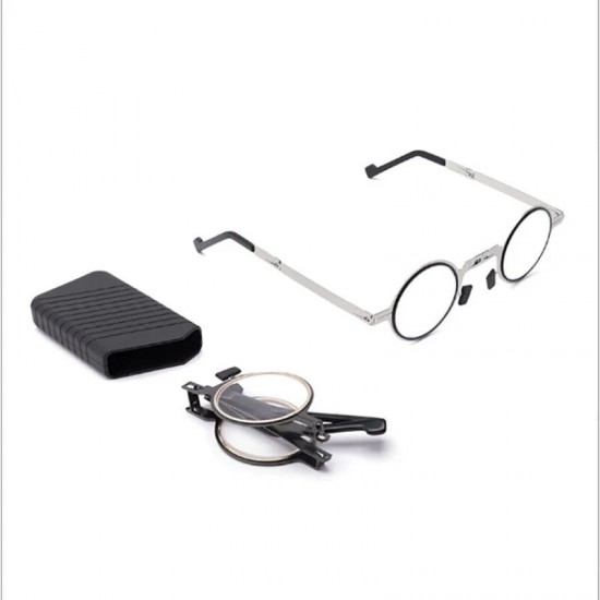 Round Reading Glasses Blocking Blue light Glasses Reader Foldable Ultra Thin Paper Glasses Metal Eyeglasses for Men Women