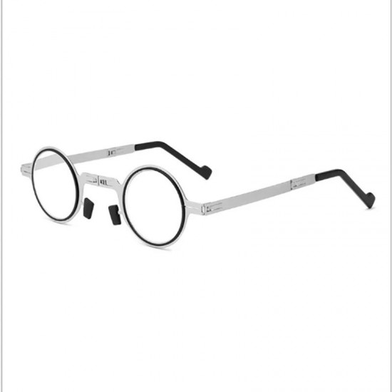 Round Reading Glasses Blocking Blue light Glasses Reader Foldable Ultra Thin Paper Glasses Metal Eyeglasses for Men Women