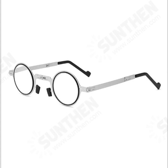 Round Reading Glasses Blocking Blue light Glasses Reader Foldable Ultra Thin Paper Glasses Metal Eyeglasses for Men Women