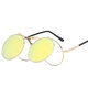 UV400 Vintage Steampunk Flip Up Men Sunglasses Women Retro Round Metal Frame Sun Glasses Hinge Design Curved Glasses Legs