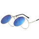 UV400 Vintage Steampunk Flip Up Men Sunglasses Women Retro Round Metal Frame Sun Glasses Hinge Design Curved Glasses Legs