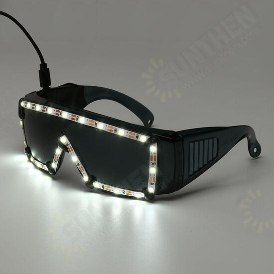White LED Glasses Light Up Glow Sunglasses Eyewear Shades Nightclub Party Decor White LED Glasses Light Up Glow Sunglasses Eyewear Shades Nightclub Party Decor