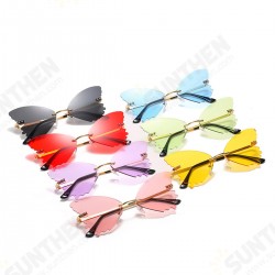 Women Metal Sunglasses Butterfly Shape AC Lens Rimless Shades UV400 Eye Glasses Women Metal Sunglasses Butterfly Shape AC Lens Rimless Shades UV400 Eye Glasses