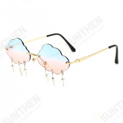 Women Metal Sunglasses Cloud Shape PC Lens Rimless Shades UV400 Accessory Women Metal Sunglasses Cloud Shape PC Lens Rimless Shades UV400 Accessory