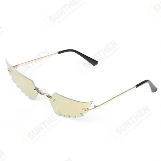 Women Rimless Sunglasses Sun Glasses Eyewear Frameless w/ Storage Case