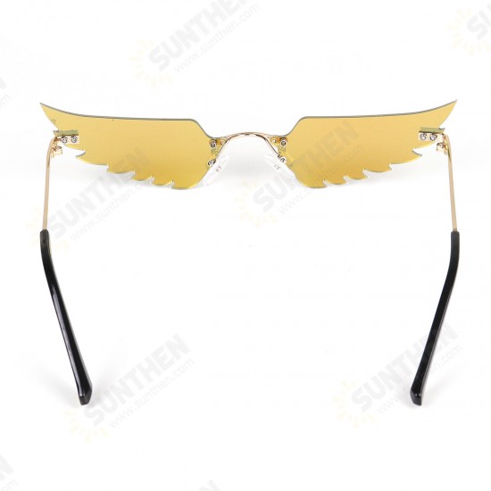 Women Rimless Sunglasses Sun Glasses Eyewear Frameless w/ Storage Case