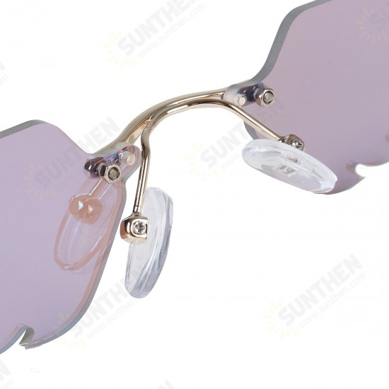 Women Rimless Sunglasses Sun Glasses Eyewear Frameless w/ Storage Case