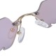 Women Rimless Sunglasses Sun Glasses Eyewear Frameless w/ Storage Case