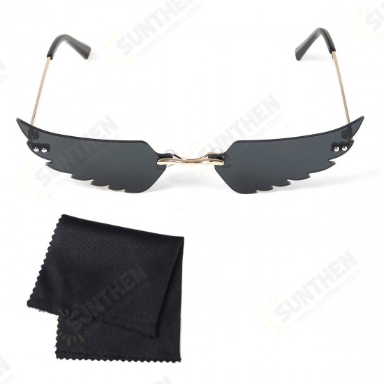 Women Rimless Sunglasses Sun Glasses Eyewear Frameless w/ Storage Case