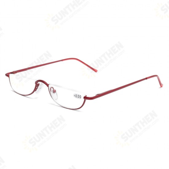 Women Vogue Vintage Reading Glasses Light Flexible High Definition Square Half Frame Presbyopic Glasses