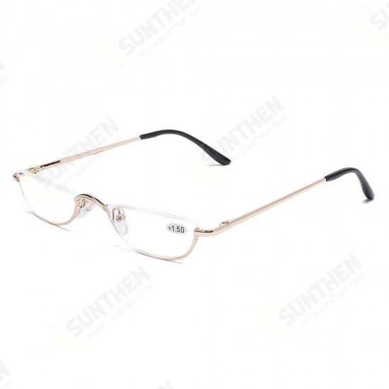 Women Vogue Vintage Reading Glasses Light Flexible High Definition Square Half Frame Presbyopic Glasses