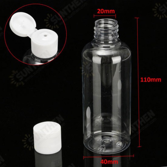 100ml Clear Plastic Bottles For Travel Cosmetic Lotion Container with White Caps