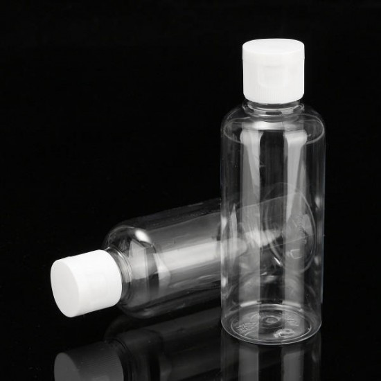 100ml Clear Plastic Bottles For Travel Cosmetic Lotion Container with White Caps