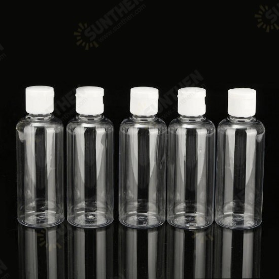 100ml Clear Plastic Bottles For Travel Cosmetic Lotion Container with White Caps