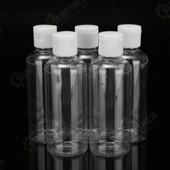 100ml Clear Plastic Bottles For Travel Cosmetic Lotion Container with White Caps