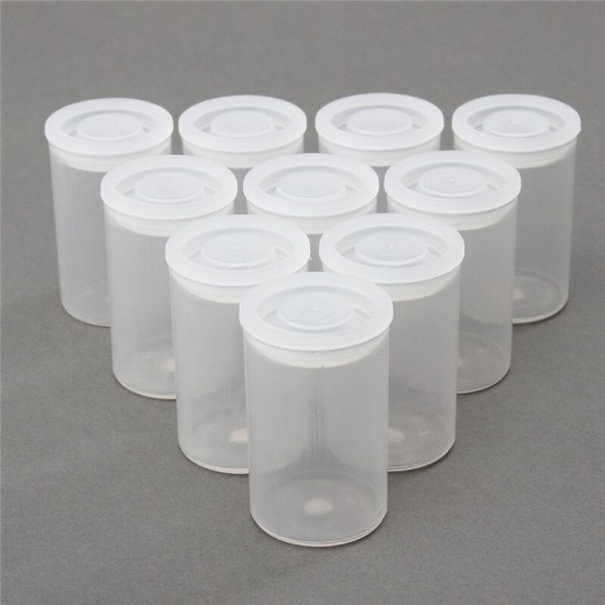 10Pcs Empty Plastic Can Paint Box Film Container Sample Cream Balm Jar Mini Cosmetic Storage Bottles Containers Pot Nail Arts 32x54mm