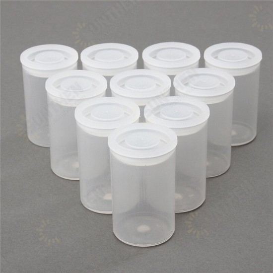 10Pcs Empty Plastic Can Paint Box Film Container Sample Cream Balm Jar Mini Cosmetic Storage Bottles Containers Pot Nail Arts 32x54mm