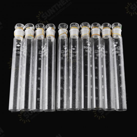 12 Pcs 10/25/50/100ml Full Scale Glass Colorimetric Tube Pipette Lab Glassware Kit