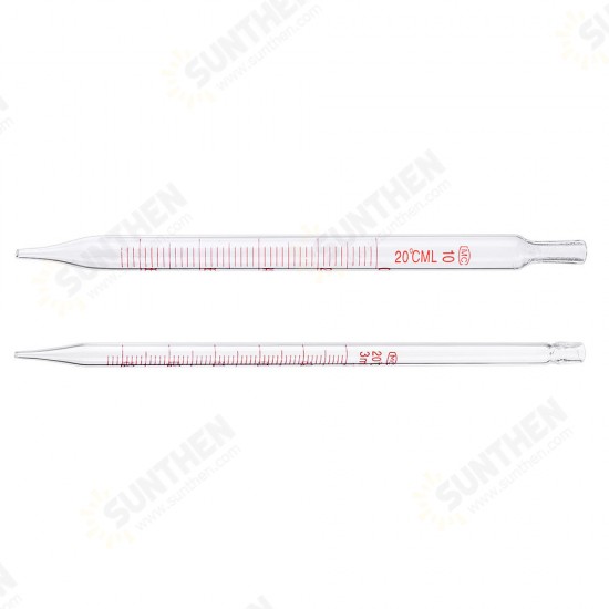 1/2/3/5/10ml Glass Short Pipette With Scale And Bubble Lab Glassware Kit