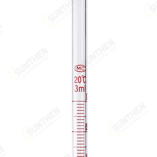 1/2/3/5/10ml Glass Short Pipette With Scale And Bubble Lab Glassware Kit