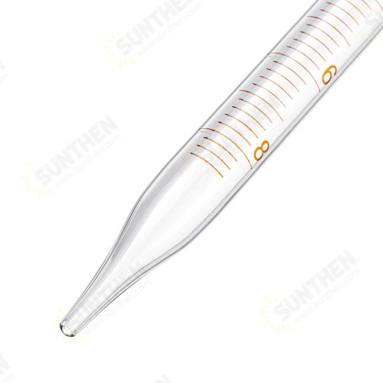 1/2/3/5/10ml Glass Short Pipette With Scale Lab Glassware Kit