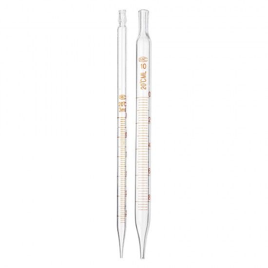 1/2/3/5/10ml Glass Short Pipette With Scale Lab Glassware Kit