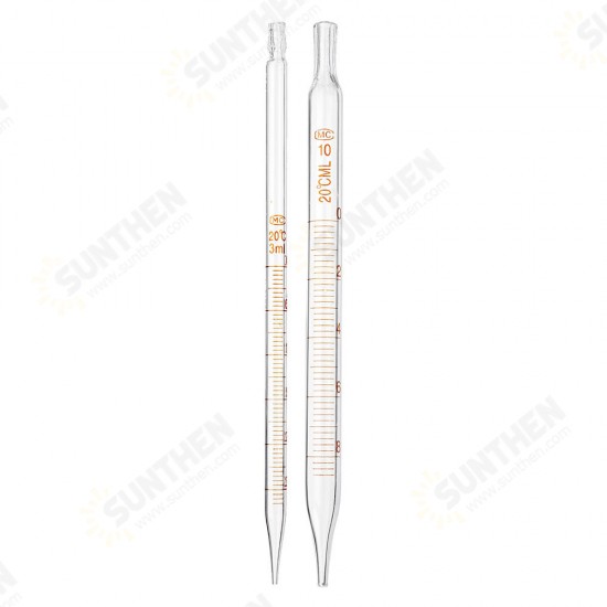 1/2/3/5/10ml Glass Short Pipette With Scale Lab Glassware Kit