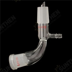 24/29 Glass Bend Connector Tube Vacuum Distillation Take Off Adapter 24/29 Glass Bend Connector Tube Vacuum Distillation Take Off Adapter