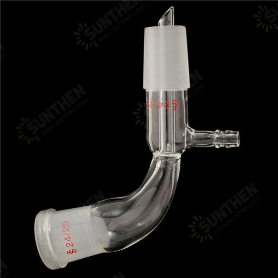 24/29 Glass Bend Connector Tube Vacuum Distillation Take Off Adapter