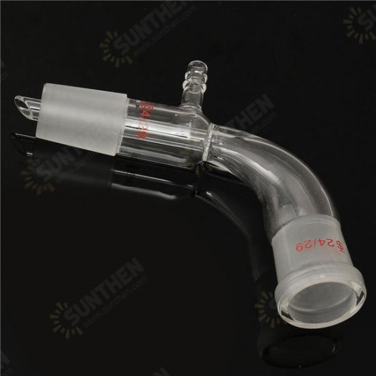 24/29 Glass Bend Connector Tube Vacuum Distillation Take Off Adapter