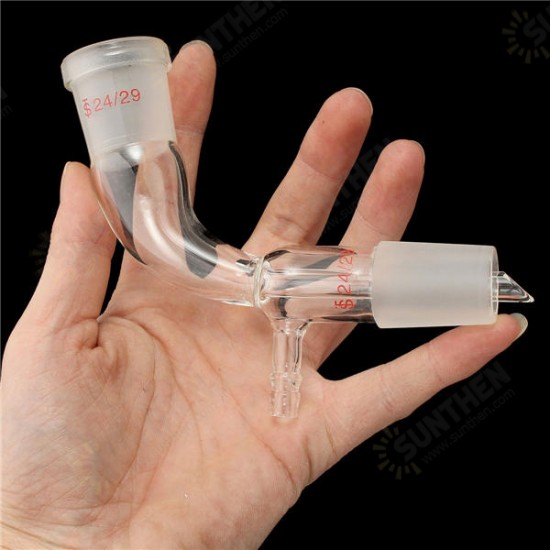 24/29 Glass Bend Connector Tube Vacuum Distillation Take Off Adapter