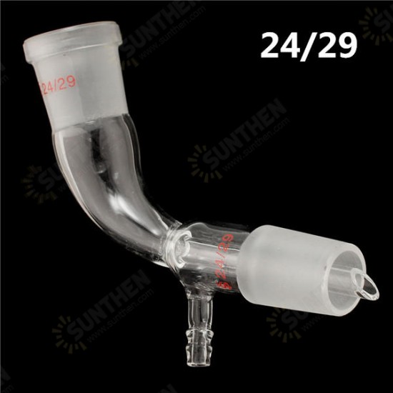 24/29 Glass Bend Connector Tube Vacuum Distillation Take Off Adapter 24/29 Glass Bend Connector Tube Vacuum Distillation Take Off Adapter