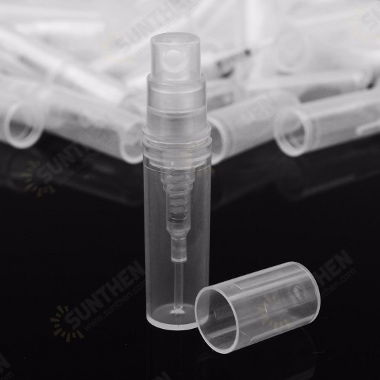 50Pcs 2ml Empty Clear Travel Spray Bottles Transparent Plastic Perfume Atomizer