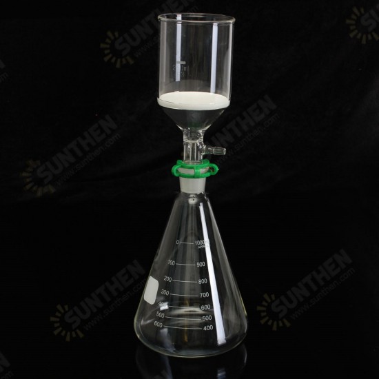 Glass Vaccum Suction Filter Filtration Kit 250ml Buchner Funnel 1000mL Conical Flask