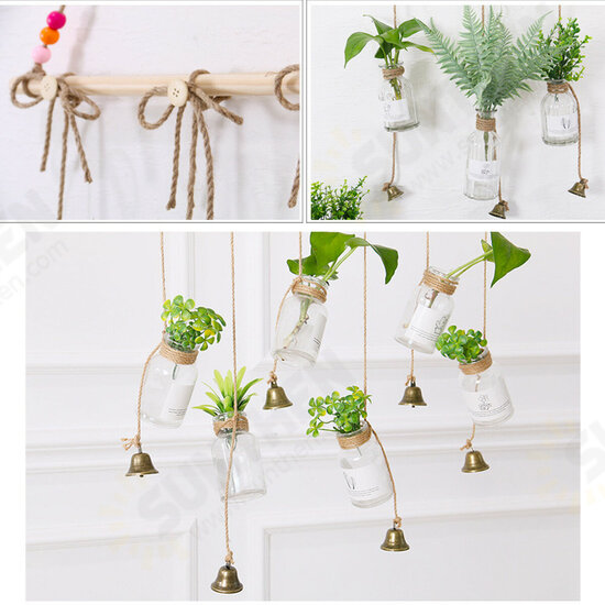 Hanging Clear Glass Flower Plant Hydroponic System Vase Terrarium Container Home Garden