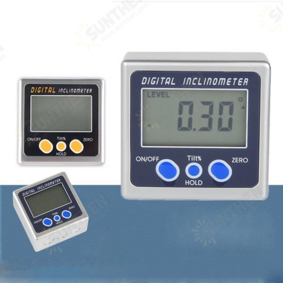 IP54 4 x 90 Electron Goniometers Electronic Protractor Digital Inclinometer Level Box Magnetic Level Measuring Tool Angle Meter Ruler