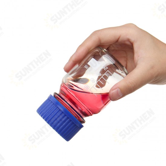 100/250/500mL Borosilicate Glass Clear Reagent Bottle Blue Screw Cap Lab Storage Bottle 100/250/500mL Borosilicate Glass Clear Reagent Bottle Blue Screw Cap Lab Storage Bottle