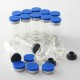 100Pcs 10mL Clear Glass Bottle Storage Vials w/ Stopper Flip Off Seals Aluminum Blue Caps 100Pcs 10mL Clear Glass Bottle Storage Vials w/ Stopper Flip Off Seals Aluminum Blue Caps