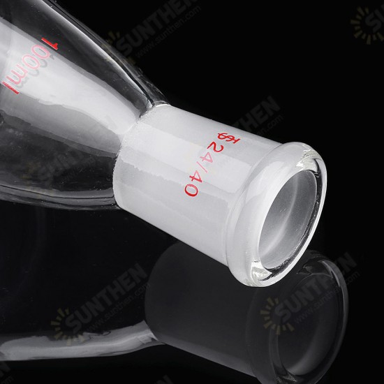 100mL 24/40 Clear Glass Erlenmeyer Flask Conical Flask Bottle Laboratory Glassware Chemistry