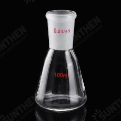 100mL 24/40 Clear Glass Erlenmeyer Flask Conical Flask Bottle Laboratory Glassware Chemistry 100mL 24/40 Clear Glass Erlenmeyer Flask Conical Flask Bottle Laboratory Glassware Chemistry