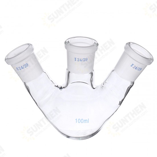 100ml 250ml 500ml Glass 24/29 Three Neck Round Bottoom Boiling Flask 3-Neck Laboratory Glassware