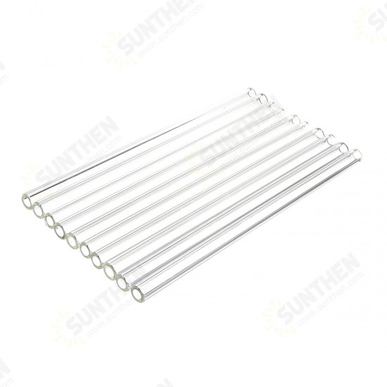 10Pcs 200mm OD 10mm 1mm Thick Wall Borosilicate Glass Blowing Tube Lab Tubes