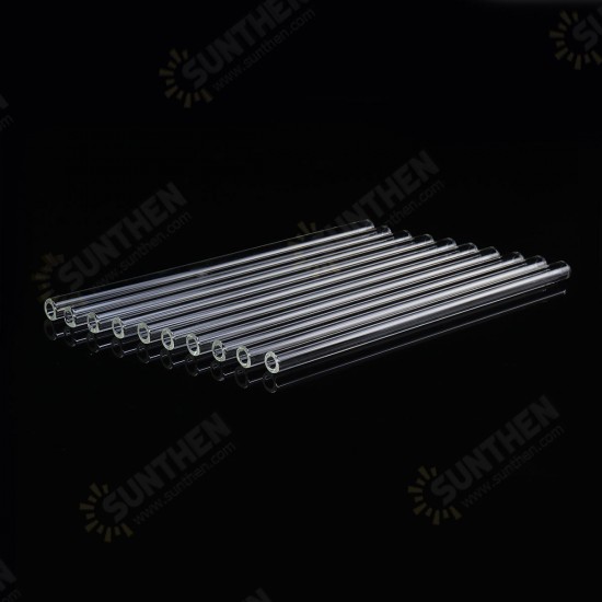 10Pcs Length 200mm OD 10mm 1.5mm Thick Wall Borosilicate Glass Blowing Tube Lab Factory School Home Tubes