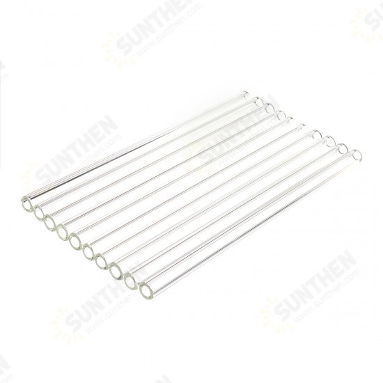 10Pcs Length 200mm OD 10mm 1.5mm Thick Wall Borosilicate Glass Blowing Tube Lab Factory School Home Tubes