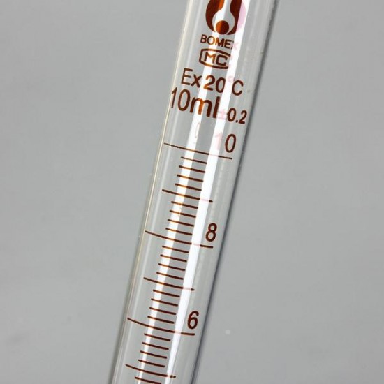 10ml Glass Graduated Measuring Cylinder Tube With Round Base And Spout