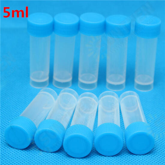 10pcs Graduated Plastic Cryovial Cryogenic Vial Test Tube Self Standing With Cap 1.5/5/10mL