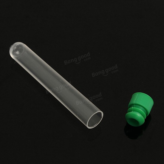 12x75mm Plastic Clear Test Tubes Container With Push Cap Lid for Lab 5ml